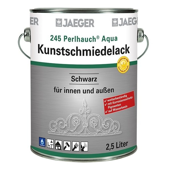 Jaeger Perlhauch Aqua Kunstschmiedelack 245, mattschwarz