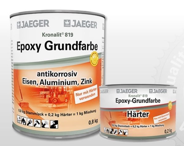 Jaeger Kronalit Epoxy Grundfarbe 819, 2K-Grundierung, lichtgrau