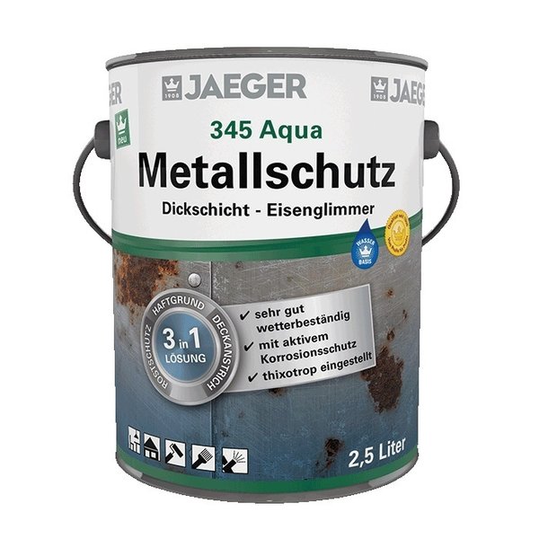 Jaeger Aqua Metallschutz 345 Lack mit Eisenglimmer, 3-in-1