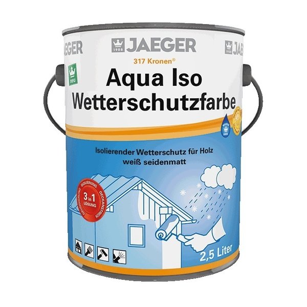 Jaeger Aqua ISO Wetterschutzfarbe 317, 3-in-1 weiß